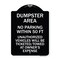 Signmission Dumpster Area Parking Rule No Parking Within 50 Ft Unauthorized Vehicles Will Be Tick, BW-1824-24121 A-DES-BW-1824-24121 - alternate 1